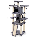 Arbre À Chat Griffoir 60X50X170 Cm Avec Poteaux Planche À Gratter 3 Perchoirs En Peluche 2 Niches 3 Peluches Suspendues