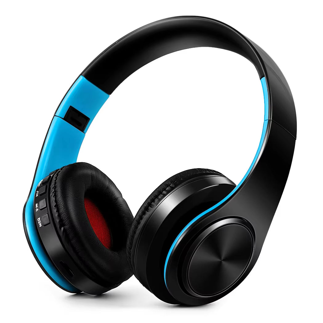 Men Gift Gold Wireless Headphones Bluetooth Earphone Stereo Headset Game with Build-In MIC with Universal for Android and Ios